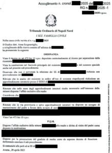 AFFIDATO ESCLUSIVAMENTE ALLA MADRE